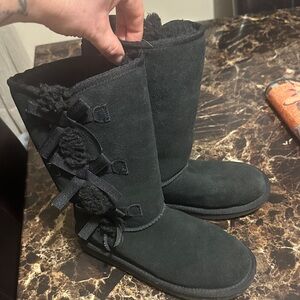 Koolaburra Black Kids Boots with Bows